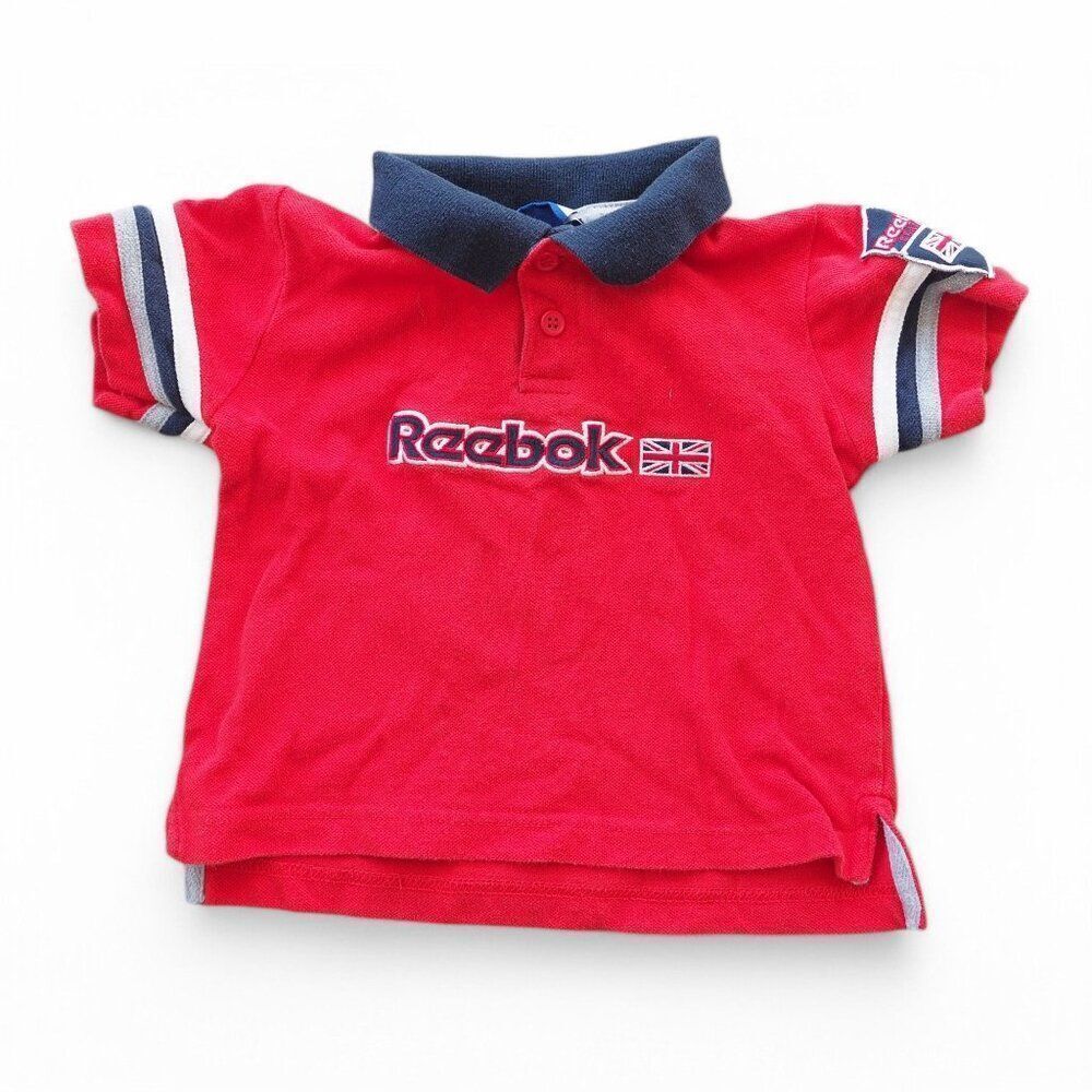 Reebok Classic Vintage 90s Y2K Polo‎ Shirt Red / White Toddler 24M